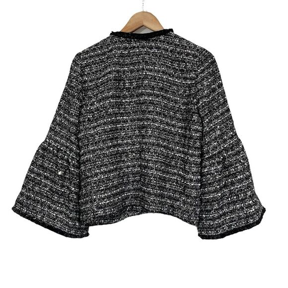J. Crew Belle Sequin Lady Tweed Jacket Black White 6 - Picture 8 of 8